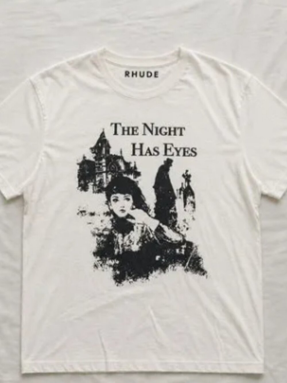 Rhude "The Night Has Eyes" Graphic T-Shirt – White